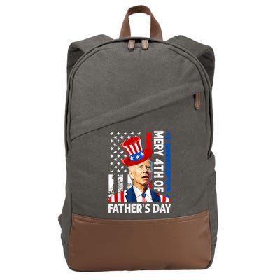 Joe Biden Confused Merry 4th Of Fathers Day Fourth Of July Cotton Canvas Backpack