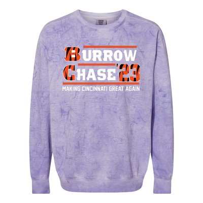 Burrow Chase Making Cincinnati Great Again Ohio Colorblast Crewneck Sweatshirt