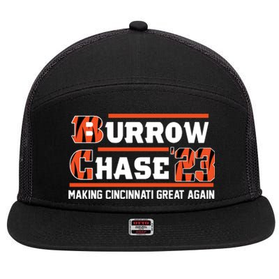 Burrow Chase Making Cincinnati Great Again Ohio 7 Panel Mesh Trucker Snapback Hat