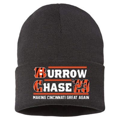 Burrow Chase Making Cincinnati Great Again Ohio Sustainable Knit Beanie