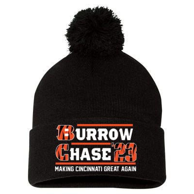 Burrow Chase Making Cincinnati Great Again Ohio Pom Pom 12in Knit Beanie