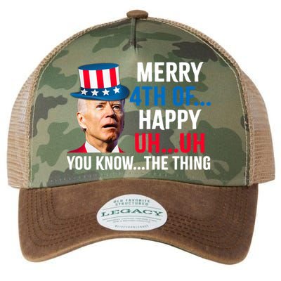 Joe Biden Confused Merry Happy Funny 4th Of July Legacy Tie Dye Trucker Hat