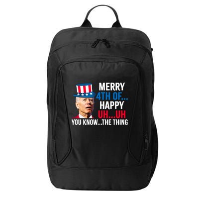 Joe Biden Confused Merry Happy Funny 4th Of July City Backpack