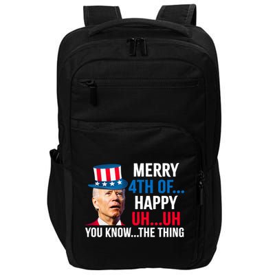 Joe Biden Confused Merry Happy Funny 4th Of July Impact Tech Backpack