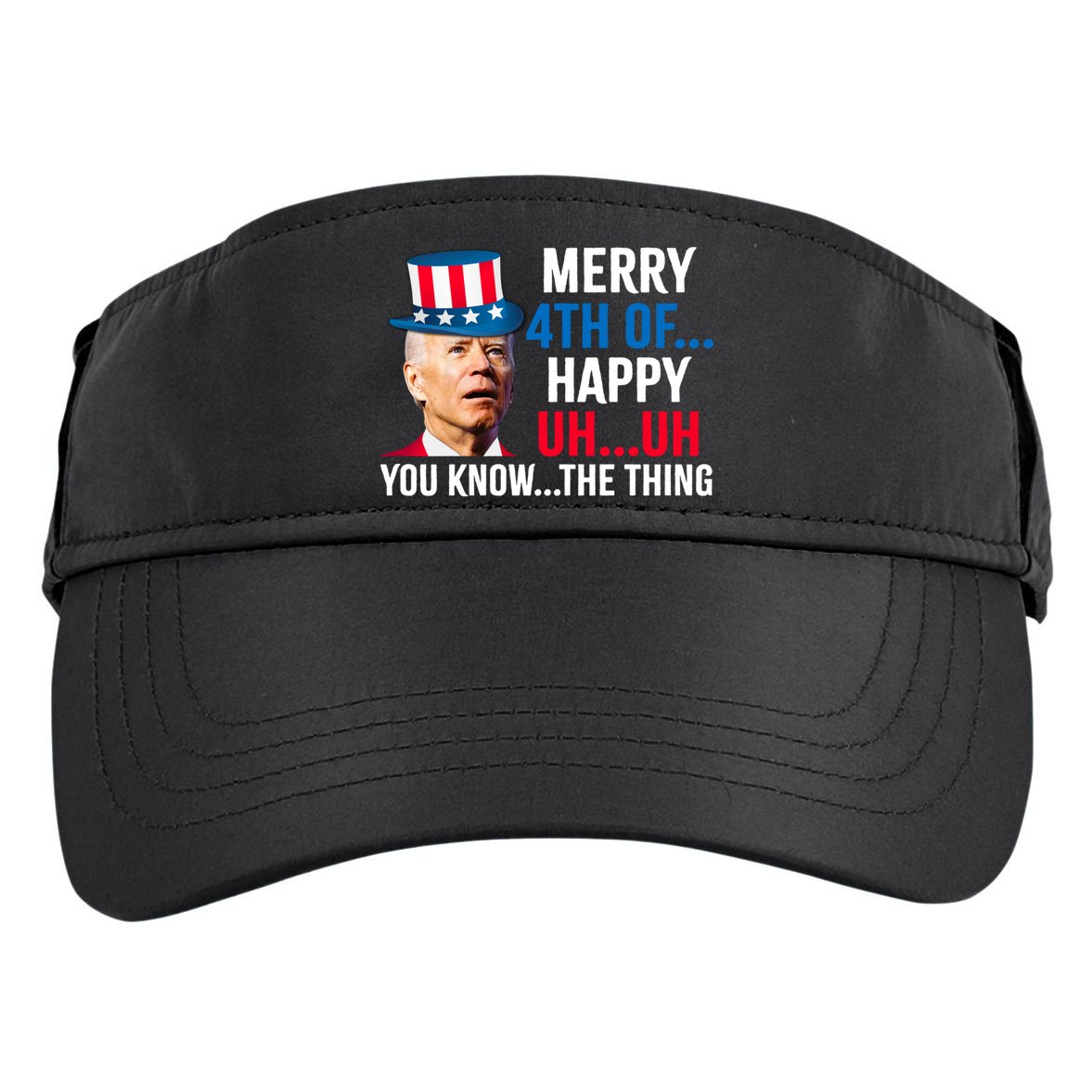 Joe Biden Confused Merry Happy Funny 4th Of July Adult Drive Performance Visor