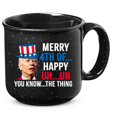 Joe Biden Confused Merry Happy Funny 4th Of July 15oz Campfire Ceramic Mug