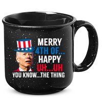 Joe Biden Confused Merry Happy Funny 4th Of July 15oz Campfire Ceramic Mug