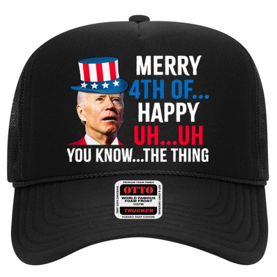 Joe Biden Confused Merry Happy Funny 4th Of July Trucker Hat