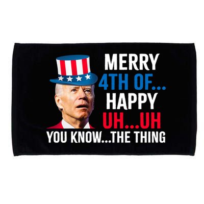 Joe Biden Confused Merry Happy Funny 4th Of July Microfiber Hand Towel