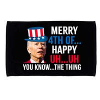 Joe Biden Confused Merry Happy Funny 4th Of July Microfiber Hand Towel
