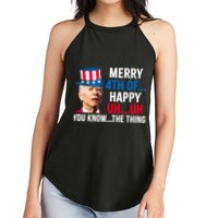 Joe Biden Confused Merry Happy Funny 4th Of July Women's Perfect Tri Rocker Tank