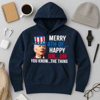 Joe Biden Confused Merry Happy Funny 4th Of July Hoodie