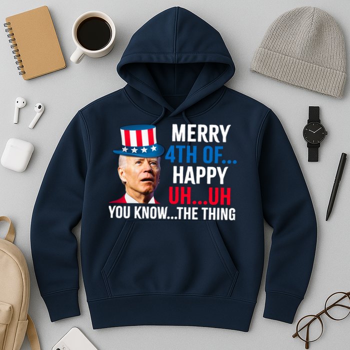 Joe Biden Confused Merry Happy Funny 4th Of July Hoodie