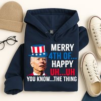 Joe Biden Confused Merry Happy Funny 4th Of July Hoodie