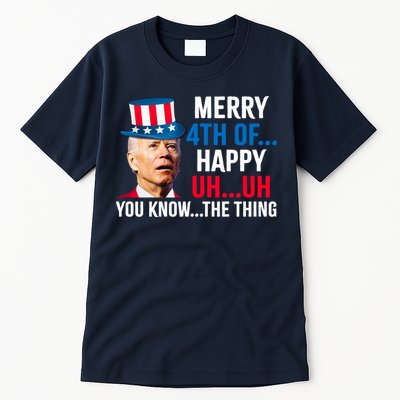 Joe Biden Confused Merry Happy Funny 4th Of July Tall T-Shirt