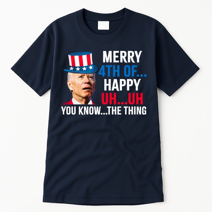 Joe Biden Confused Merry Happy Funny 4th Of July Tall T-Shirt