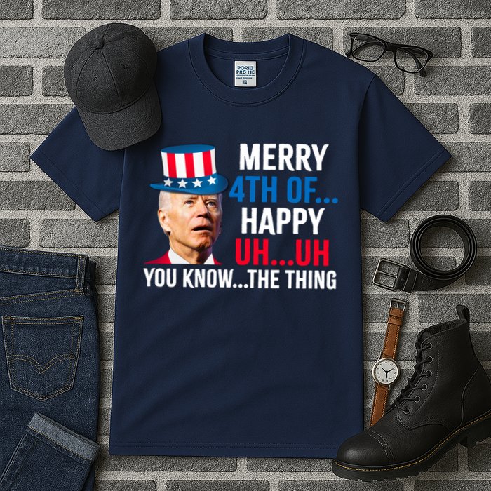 Joe Biden Confused Merry Happy Funny 4th Of July Tall T-Shirt