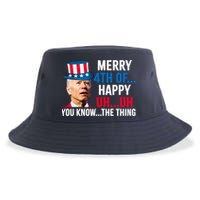 Joe Biden Confused Merry Happy Funny 4th Of July Sustainable Bucket Hat
