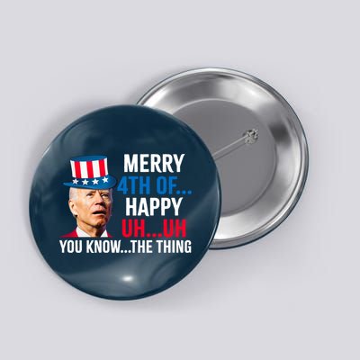 Joe Biden Confused Merry Happy Funny 4th Of July Button