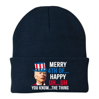 Joe Biden Confused Merry Happy Funny 4th Of July Beanie