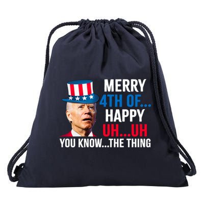 Joe Biden Confused Merry Happy Funny 4th Of July Drawstring Bag