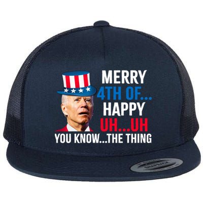 Joe Biden Confused Merry Happy Funny 4th Of July Flatbill Hat