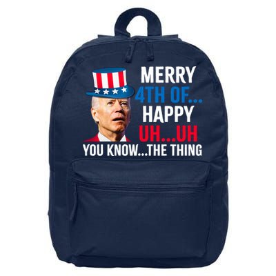 Joe Biden Confused Merry Happy Funny 4th Of July 16 in Basic Backpack