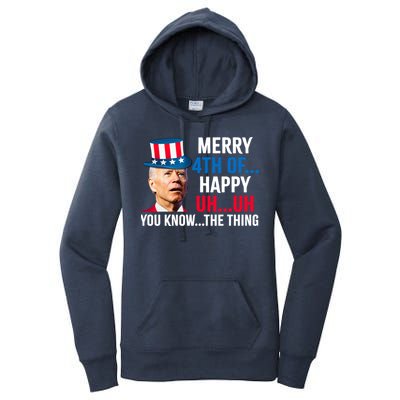 Joe Biden Confused Merry Happy Funny 4th Of July Women's Pullover Hoodie