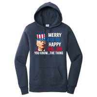 Joe Biden Confused Merry Happy Funny 4th Of July Women's Pullover Hoodie