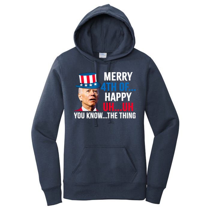 Joe Biden Confused Merry Happy Funny 4th Of July Women's Pullover Hoodie