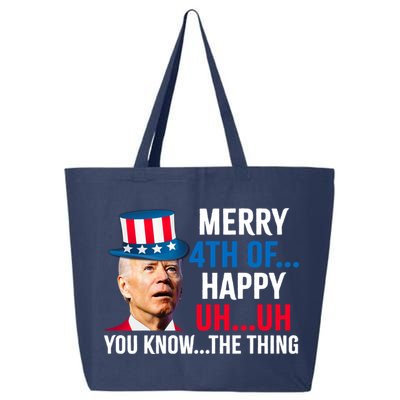 Joe Biden Confused Merry Happy Funny 4th Of July 25L Jumbo Tote