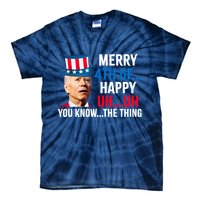 Joe Biden Confused Merry Happy Funny 4th Of July Tie-Dye T-Shirt