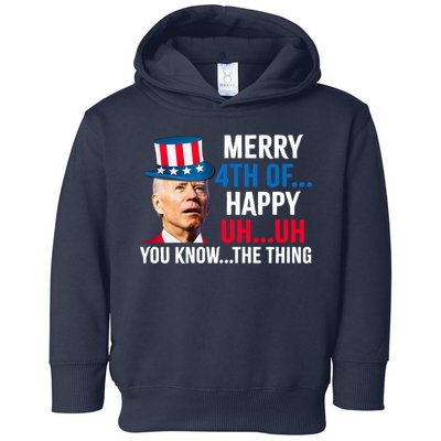 Joe Biden Confused Merry Happy Funny 4th Of July Toddler Hoodie