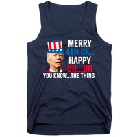 Joe Biden Confused Merry Happy Funny 4th Of July Tank Top