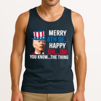 Joe Biden Confused Merry Happy Funny 4th Of July Tank Top