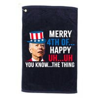 Joe Biden Confused Merry Happy Funny 4th Of July Golf Towel