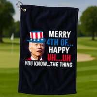 Joe Biden Confused Merry Happy Funny 4th Of July Golf Towel