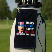 Joe Biden Confused Merry Happy Funny 4th Of July Golf Towel