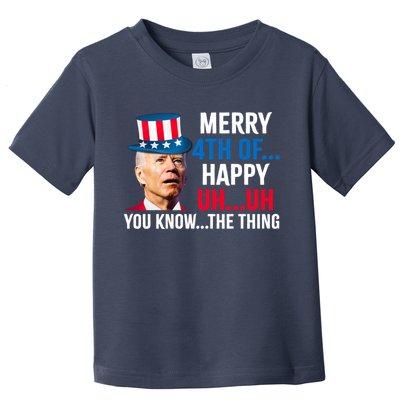 Joe Biden Confused Merry Happy Funny 4th Of July Toddler T-Shirt