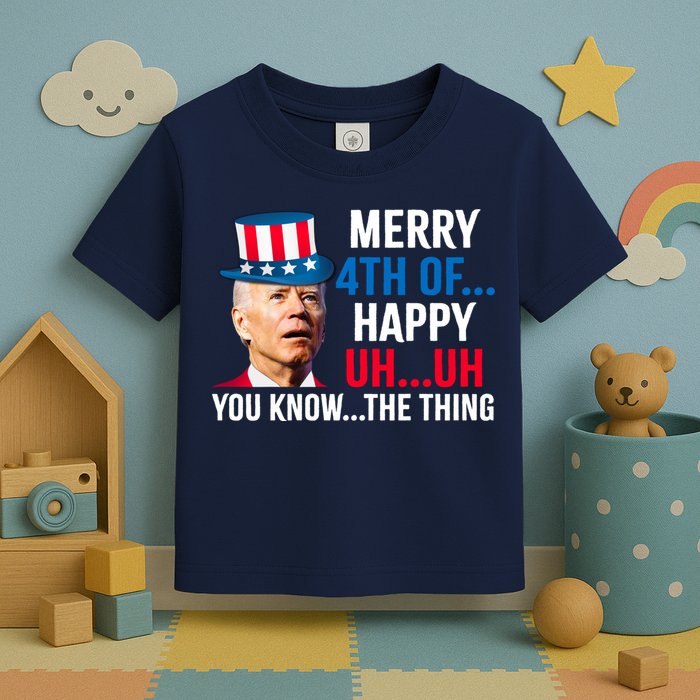 Joe Biden Confused Merry Happy Funny 4th Of July Toddler T-Shirt