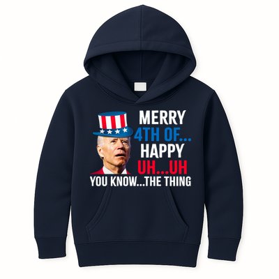 Joe Biden Confused Merry Happy Funny 4th Of July Kids Hoodie