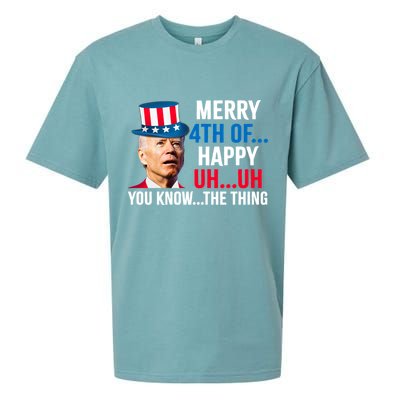 Joe Biden Confused Merry Happy Funny 4th Of July Sueded Cloud Jersey T-Shirt