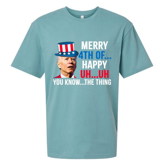 Joe Biden Confused Merry Happy Funny 4th Of July Sueded Cloud Jersey T-Shirt
