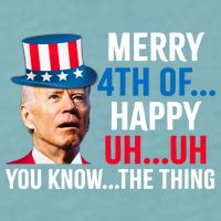 Joe Biden Confused Merry Happy Funny 4th Of July Sueded Cloud Jersey T-Shirt