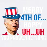 Joe Biden Confused Merry Happy Funny 4th Of July Garment-Dyed Sweatshirt