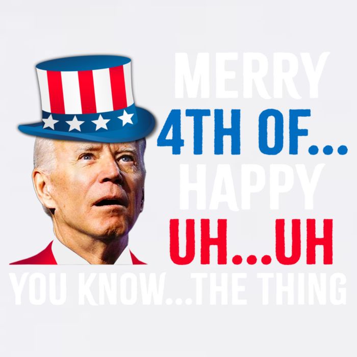 Joe Biden Confused Merry Happy Funny 4th Of July Garment-Dyed Sweatshirt
