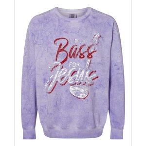 Jesus Bassist Christian Bass Player Bass Guitar Colorblast Crewneck Sweatshirt