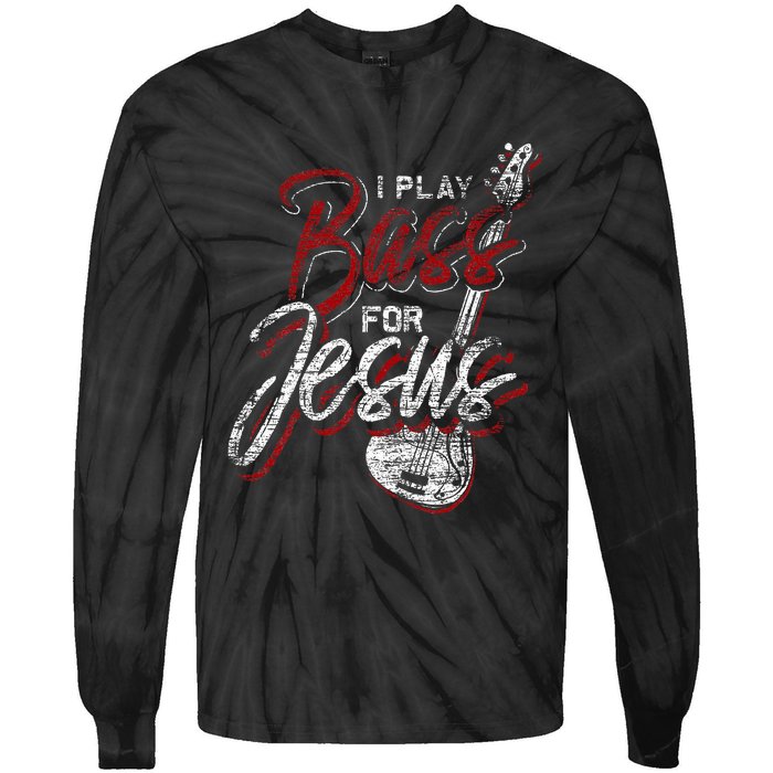 Jesus Bassist Christian Bass Player Bass Guitar Tie-Dye Long Sleeve Shirt