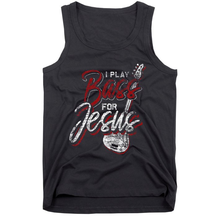 Jesus Bassist Christian Bass Player Bass Guitar Tank Top