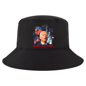 Joe Biden Confused Patriotic Merry Christmas For 4th Of July Cool Comfort Performance Bucket Hat